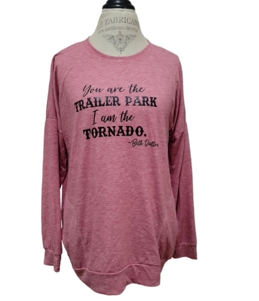 Yellowstone You Are The Trailer Park I Am The Tornado Long Sleeve Graphic Tee M - Picture 2 of 7
